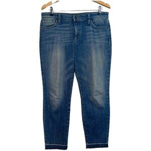 Joe's Jeans Womens Skinny Ankle Jean Size 30 Raw Hem Medium Wash Distressed